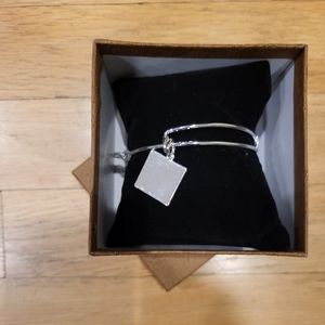 Alex and Ani Bracelet- silver w/ square charm- NIB
